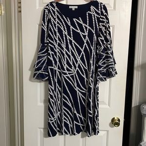 Excellent Condition Smoke Free Home Navy & White Dress
